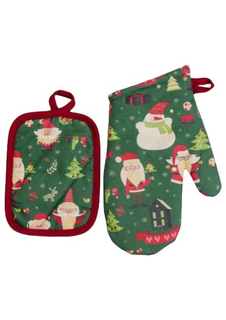Набор прихваток Прованс Санта на зеленом 27х18 см (035795)