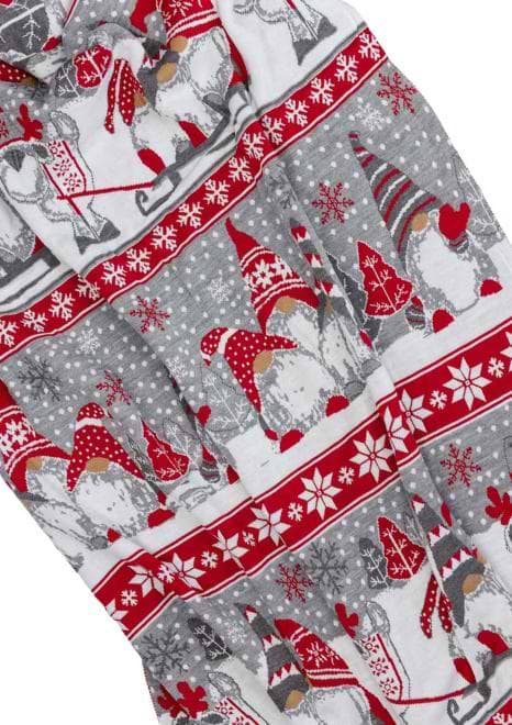 Фото - Плед односпальний Прованс Новорічний в'язаний Веселі гноми 90х130 см (037813)