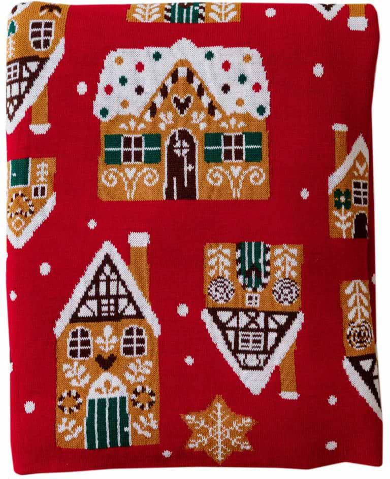 Плед полуторний Прованс в'язаний Імбирні будиночки 130х170 см (040034)