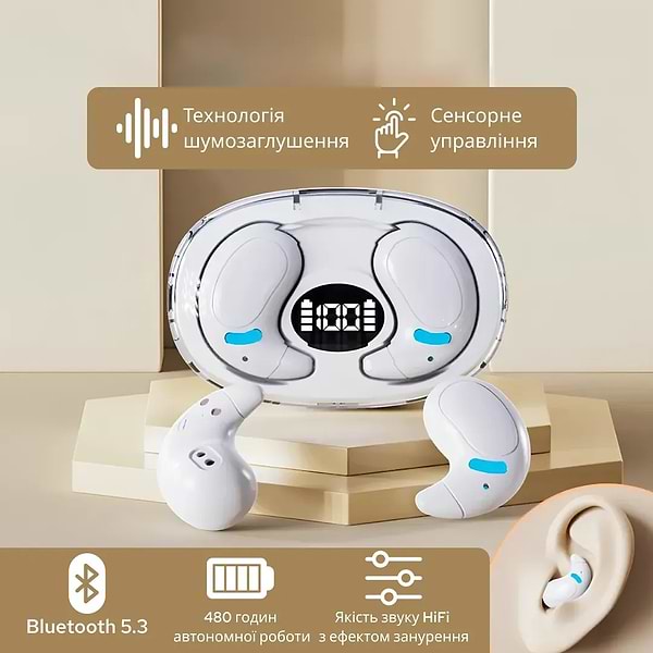 Фото - Уценка - Наушники вкладыши беспроводные TWS INSPIRE M96 White