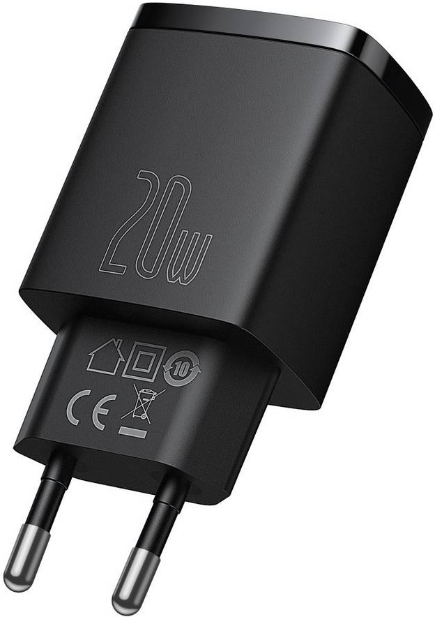 Фото - Сетевое зарядное устройство Baseus Compact Quick Charger U+C 20W EU Black (CCXJ-B01)