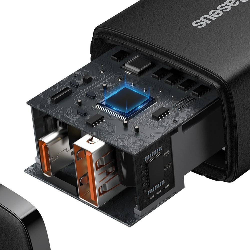 Фото - Сетевое зарядное устройство Baseus Compact Quick Charger U+C 20W EU Black (CCXJ-B01)
