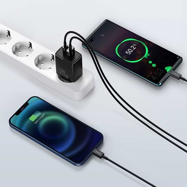 Фото - Сетевое зарядное устройство Baseus Compact Quick Charger U+C 20W EU Black (CCXJ-B01)