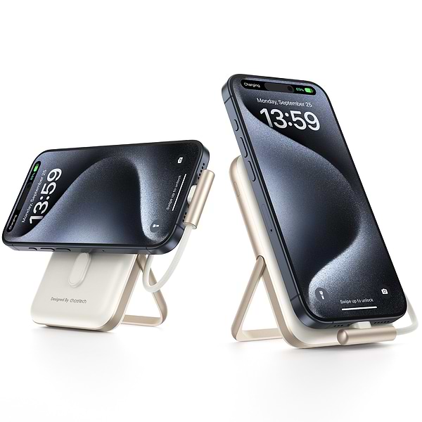 Фото - Батарея мобильная Choetech Magnetic Wireless 10000mAh 20W White (B735-CCWH)