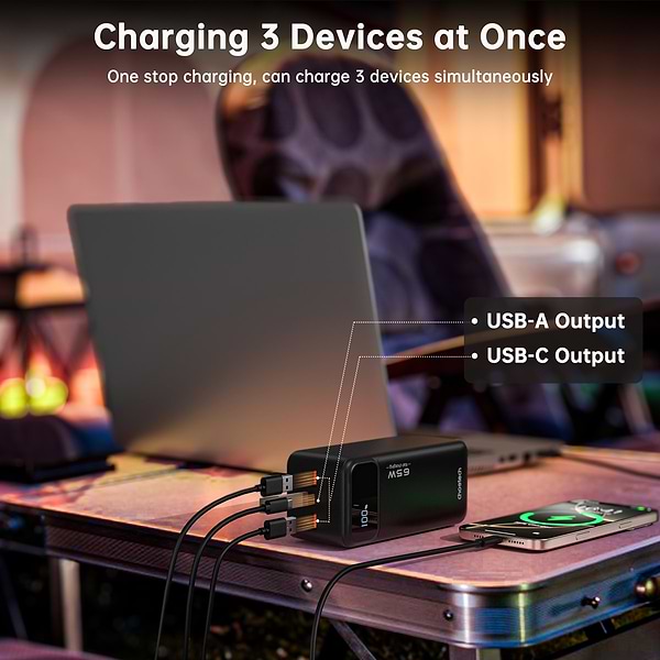 Фото - Батарея мобільна Choetech PD 50000mAh 65W Black (B733-CCBK)