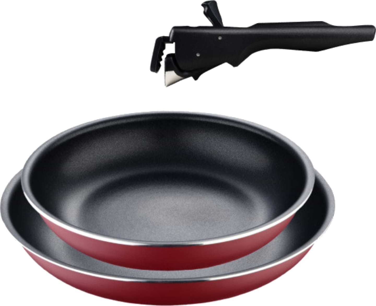 Набор сковород со съемной ручкой Bergner Click & cook 22 см/26 см (BG-31605-RD) - Фото 1