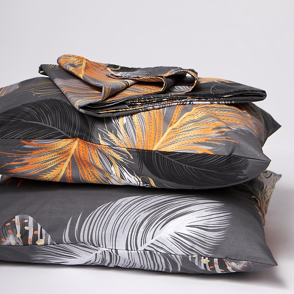 Фото - Комплект постільної білизни Moon&Star Бязь Gold Люкс Mystic Feathers 180х220 нав. 50х70 2 шт. (MS-880000304)