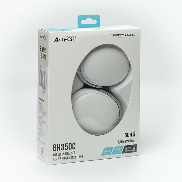 Фото - Навушники повнорозмірні бездротові A4tech Fstyler ANC Bluetooth 5.3 Wireless (BH350C White)