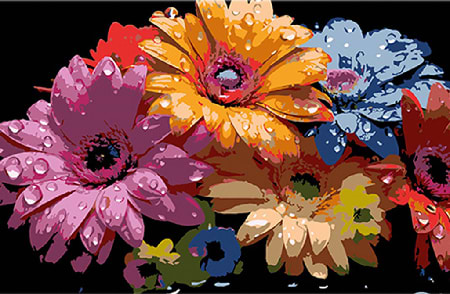 Картина за номерами Strateg Феєричні гербери 50х25 см (BH5025-10)