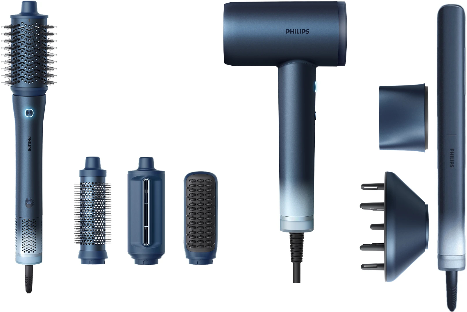 Комплект техники Philips Фен BHD956/10 Aqua SenseIQ серии 9000 + Выпрямитель волос BHS956/00 Aqua SenseIQ серии 9000  + Стайлер BHA956/00 Aqua SenseIQ серии 9000