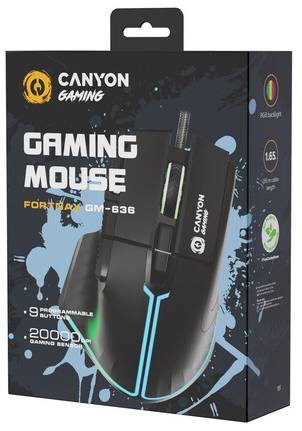 Фото - Миша дротова ігрова Canyon Fortnax GM-636 Black (CND-SGM636B)