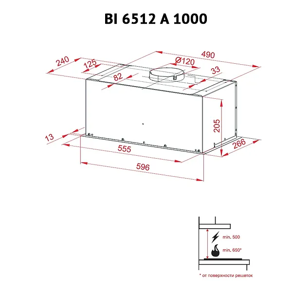 Фото - Вытяжка встраиваемая Perfelli BI 6512 A 1000 I LED