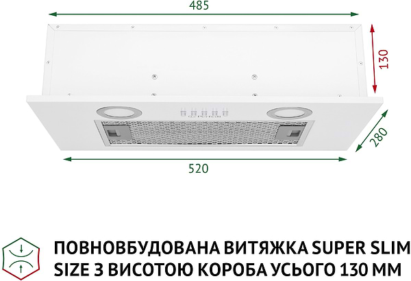 Фото - Витяжка вбудована Perfelli BI 5252 WH 700 LED