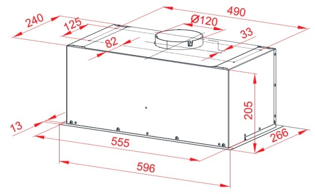 Фото - Витяжка вбудована Perfelli BIET 6512 A 1000 W LED