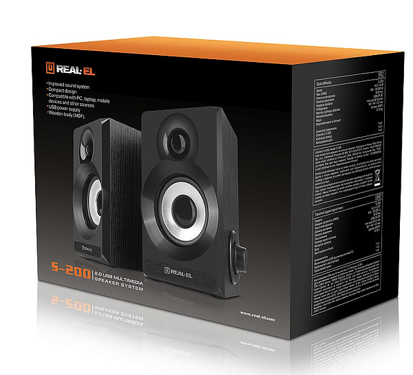 Фото - Комп'ютерна акустика компактна 2.0 REAL-EL S-200 Black