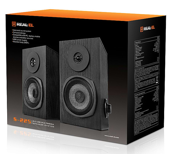 Фото - Компьютерная акустика компактная 2.0 REAL-EL S-225 Black