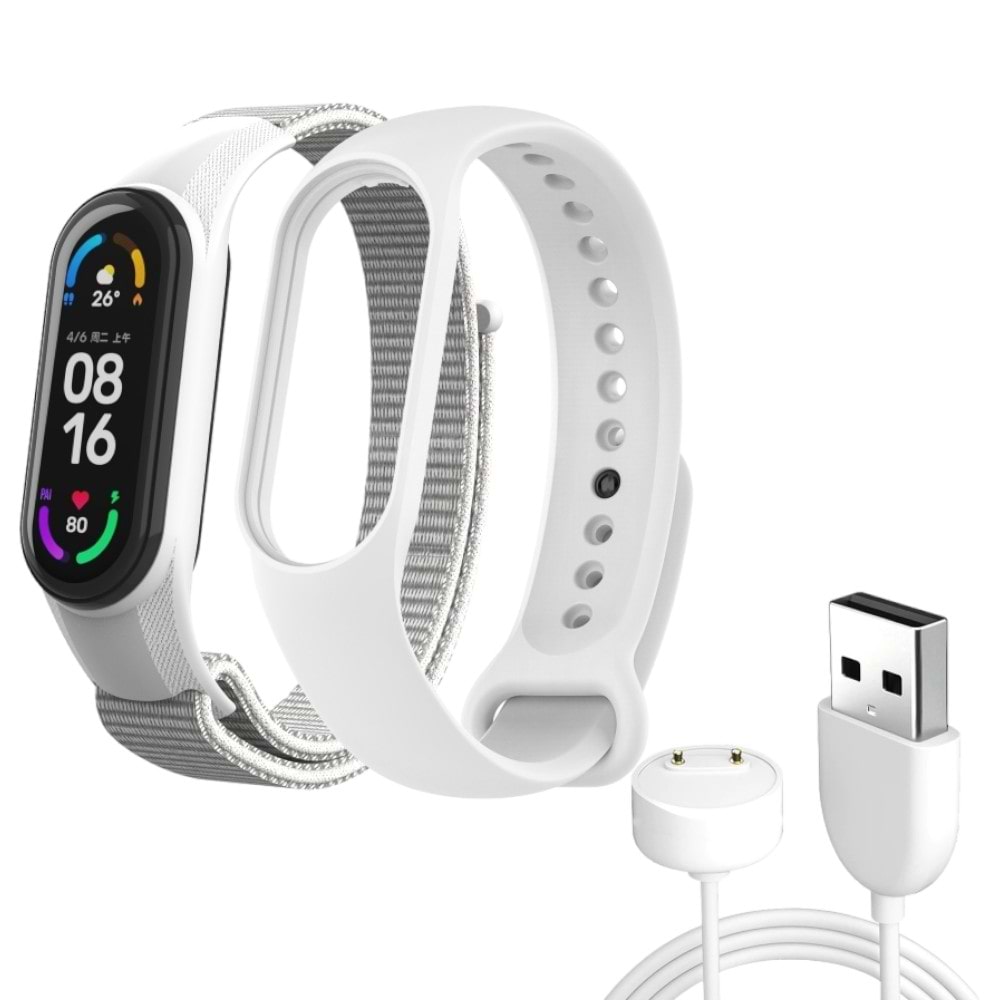 Ремешок для фитнес-браслета Armorstandart Set for Xiaomi Mi Band 7/6/5 New Style White (ARM77041) - Фото 1