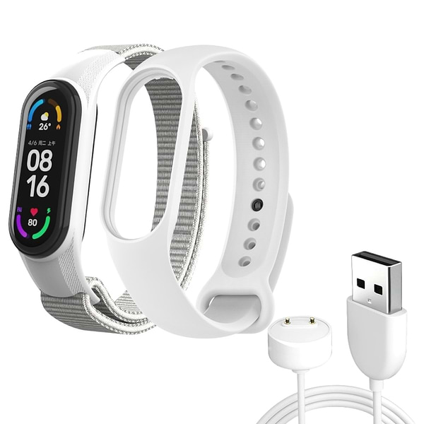 Фото - Ремешок для фитнес-браслета Armorstandart Set for Xiaomi Mi Band 7/6/5 New Style White (ARM77041)