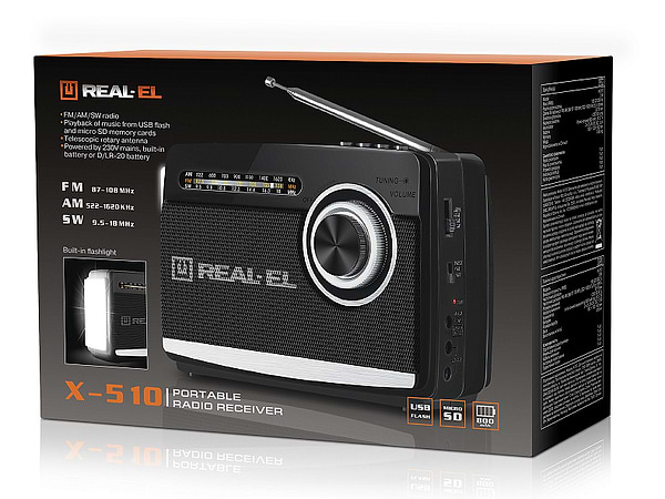 Фото - Радіоприймач REAL-EL X-510 Black