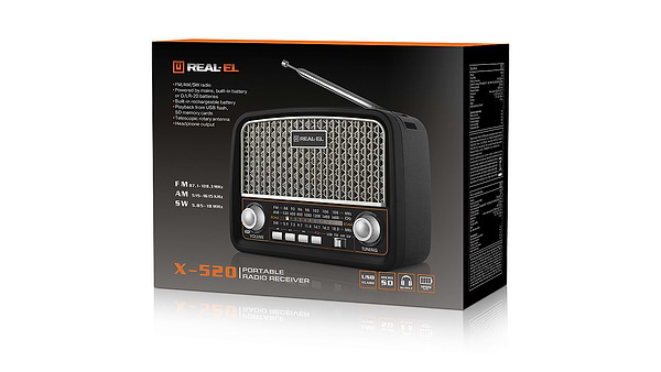 Фото - Радіоприймач REAL-EL X-520 Black