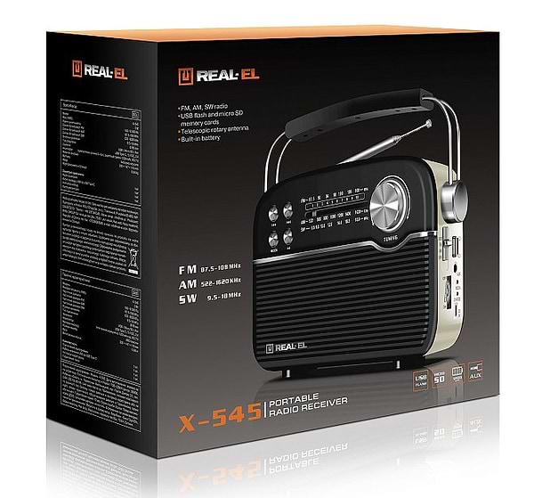 Фото - Радіоприймач REAL-EL X-545 Black
