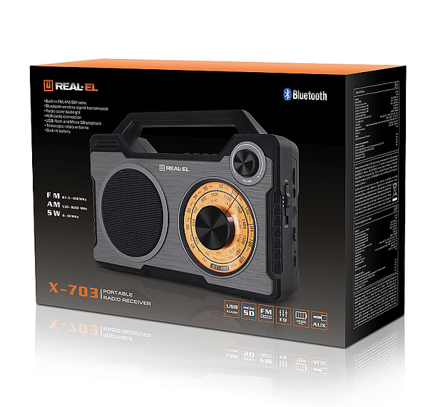 Фото - Радіоприймач REAL-EL X-703