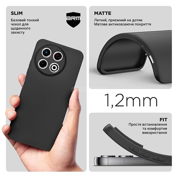 Фото - Чохол для смартфону Armorstandart Matte Slim Fit for Tecno Spark 30 Pro 4G (KL7) Camera cover Black (ARM83317)