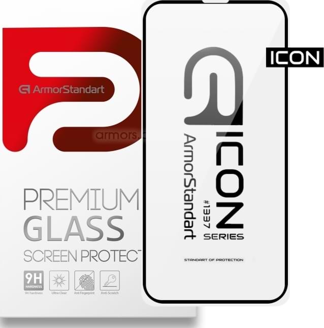 Захисне скло для смартфона Armorstandart Icon 3D for Apple iPhone 13 Pro/13/14 Black (ARM60001) - Фото 1