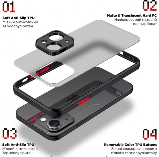 Фото - Чохол для смартфону Armorstandart Frosted Matte for Xiaomi Redmi 12 4G Black (ARM68550)