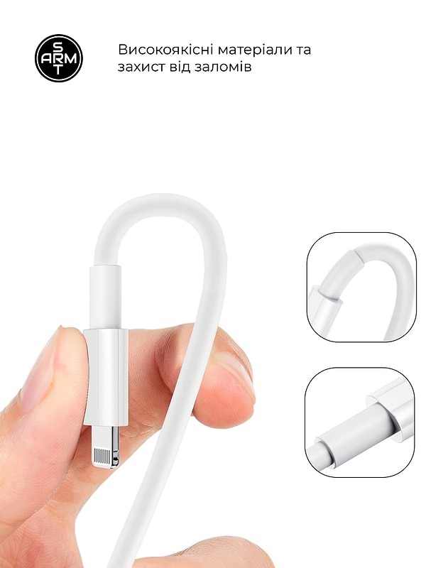 Фото - Уцінка - Мережевий зарядний пристрій Armorstandart AMHJ83 20W USB-C White + кабель USB-C to Lightning (ARM77724)
