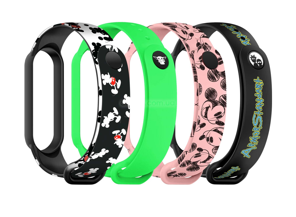 Ремешок для фитнес-браслета Armorstandart for Xiaomi Mi Band 7/6/5 Cartoon hand-drawn 4шт (ARM59730)