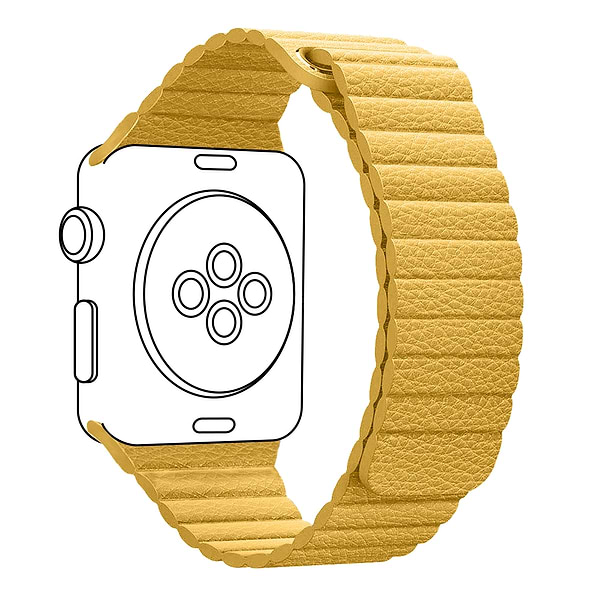 Фото - Ремінець для смарт-годинника ArmorStandart Leather Loop for Apple Watch 42 (Series 11-10)/41/40/38 Yellow (ARM57841)