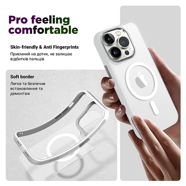 Фото - Чохол для смартфону
 Armorstandart Unit MagSafe for Apple iPhone 13 Pro Max Matte Clear Silver (ARM70461)