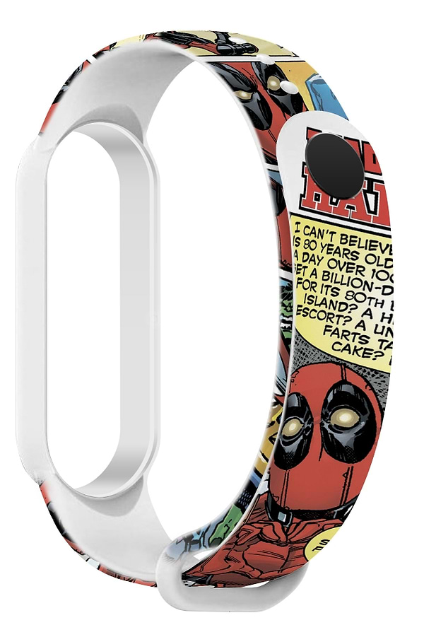 Фото - Ремешок для фитнес-браслета Armorstandart Superhero for Xiaomi Mi Band 7/6/5 DP Comix White (ARM59252)