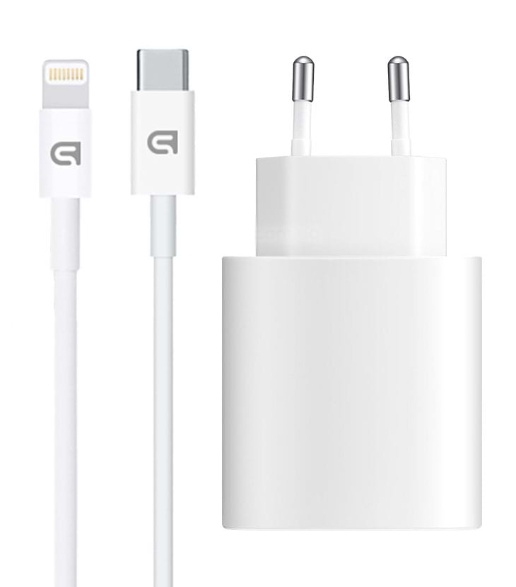 Сетевое зарядное устройство Armorstandart AMHJ83 20W USB-C White + кабель USB-C to Lightning (ARM77724) - Фото 1