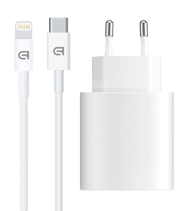 Фото - Уцінка - Мережевий зарядний пристрій Armorstandart AMHJ83 20W USB-C White + кабель USB-C to Lightning (ARM77724)