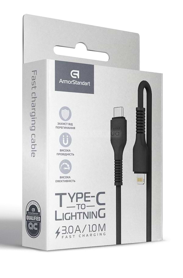 Фото - Кабель синхронизации данных Armorstandart AR88 Type-C to Lightning 3A 1m Black (ARM65287)