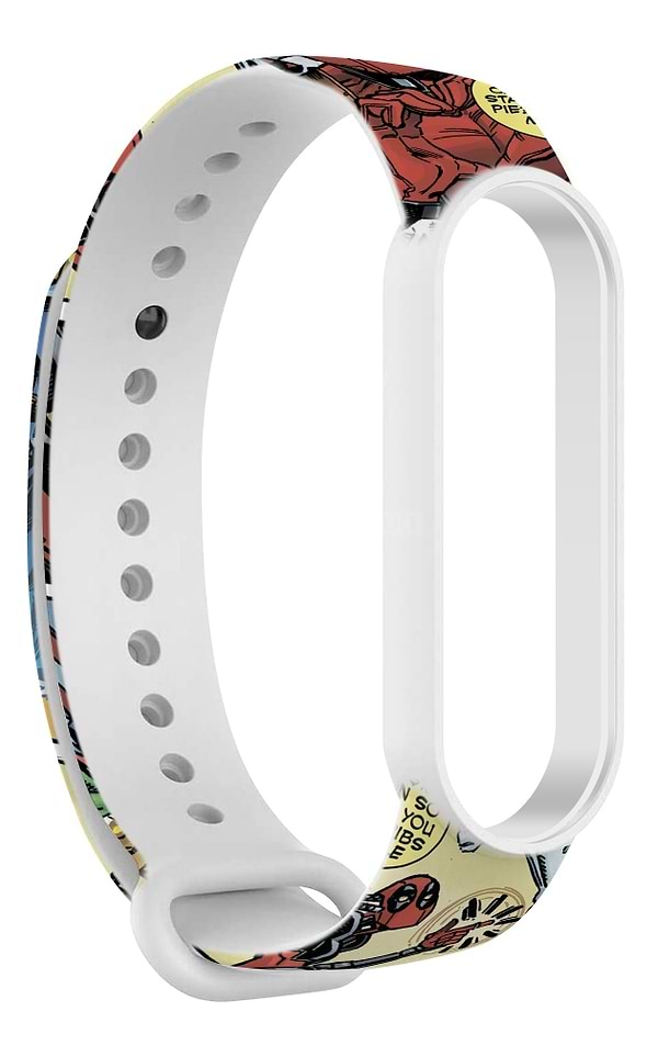 Фото - Ремешок для фитнес-браслета Armorstandart Superhero for Xiaomi Mi Band 7/6/5 DP Comix White (ARM59252)