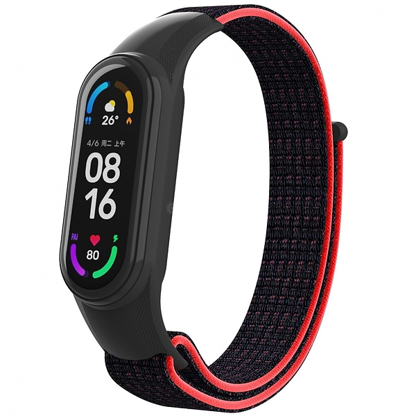 Фото - Ремешок для фитнес-браслета Armorstandart for Xiaomi Mi Band 7/6/5/4 Black / Red (ARM67843)
