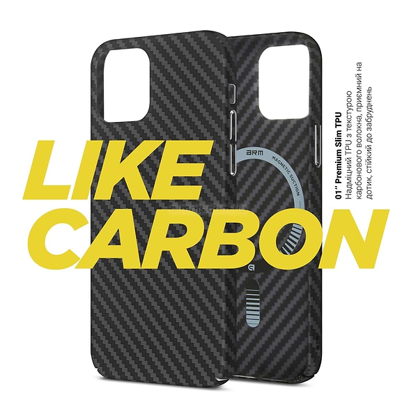 Фото - Чохол для смартфону Armorstandart LikeCarbon MagCase for Apple iPhone 14 Plus Black (ARM66364)