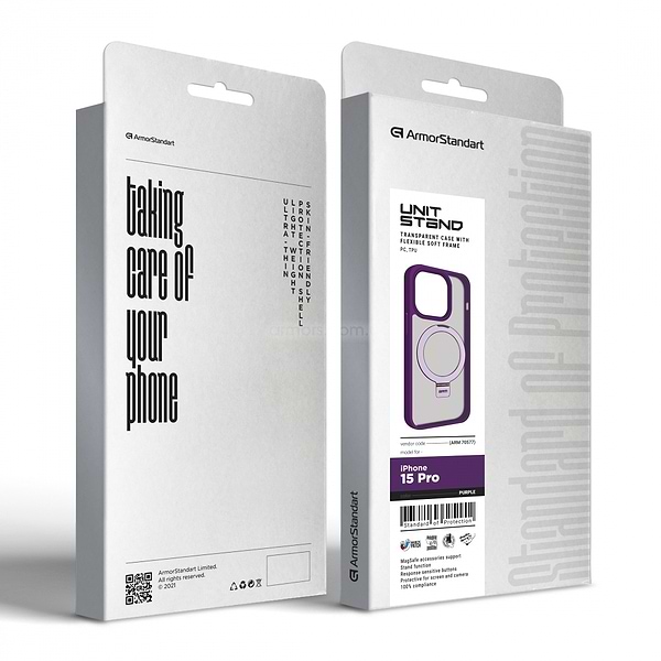 Фото - Чохол для смартфону Armorstandart Unit Stand for Apple iPhone 15 Pro Purple (ARM70577)