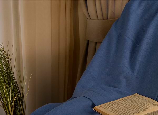 Фото - Плед полуторный DAISY сине-серый  125х150