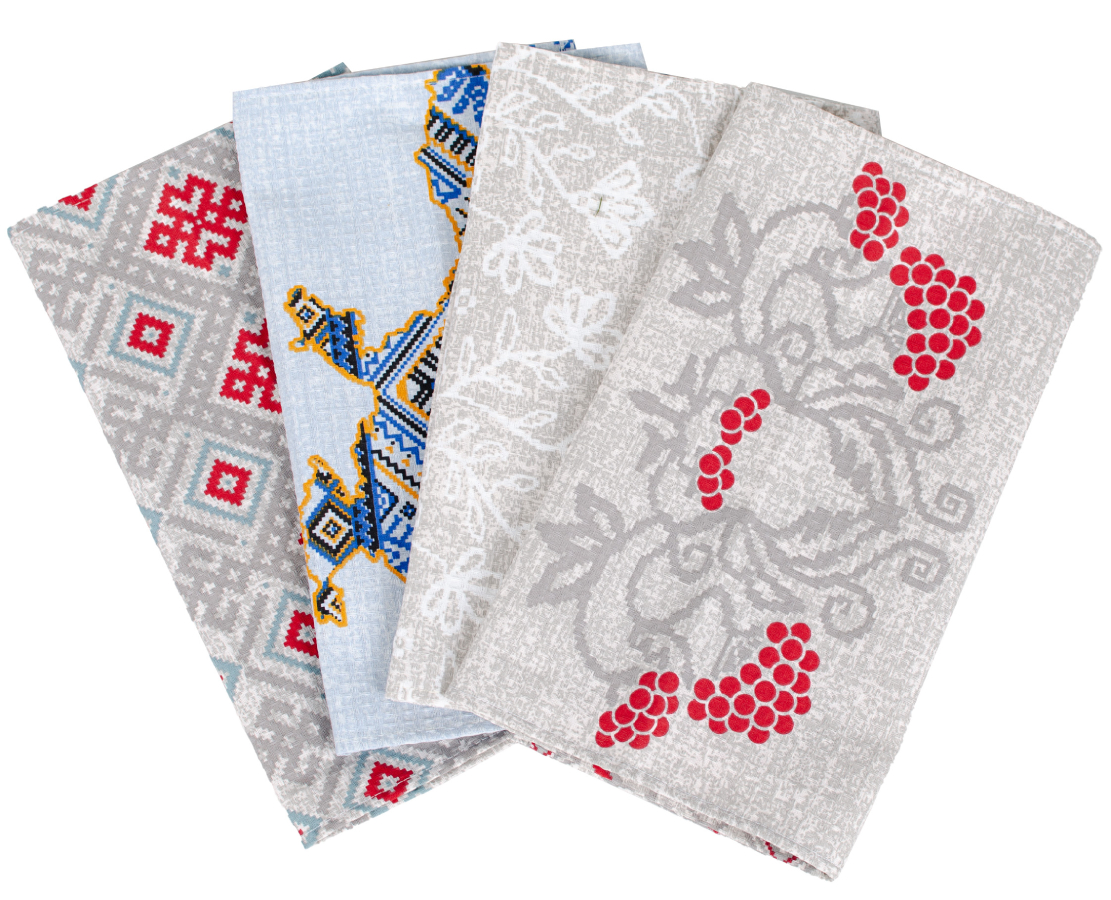 Набор полотенец Biltex вафельных Традиции 34х60 4 шт. (2000998979898)