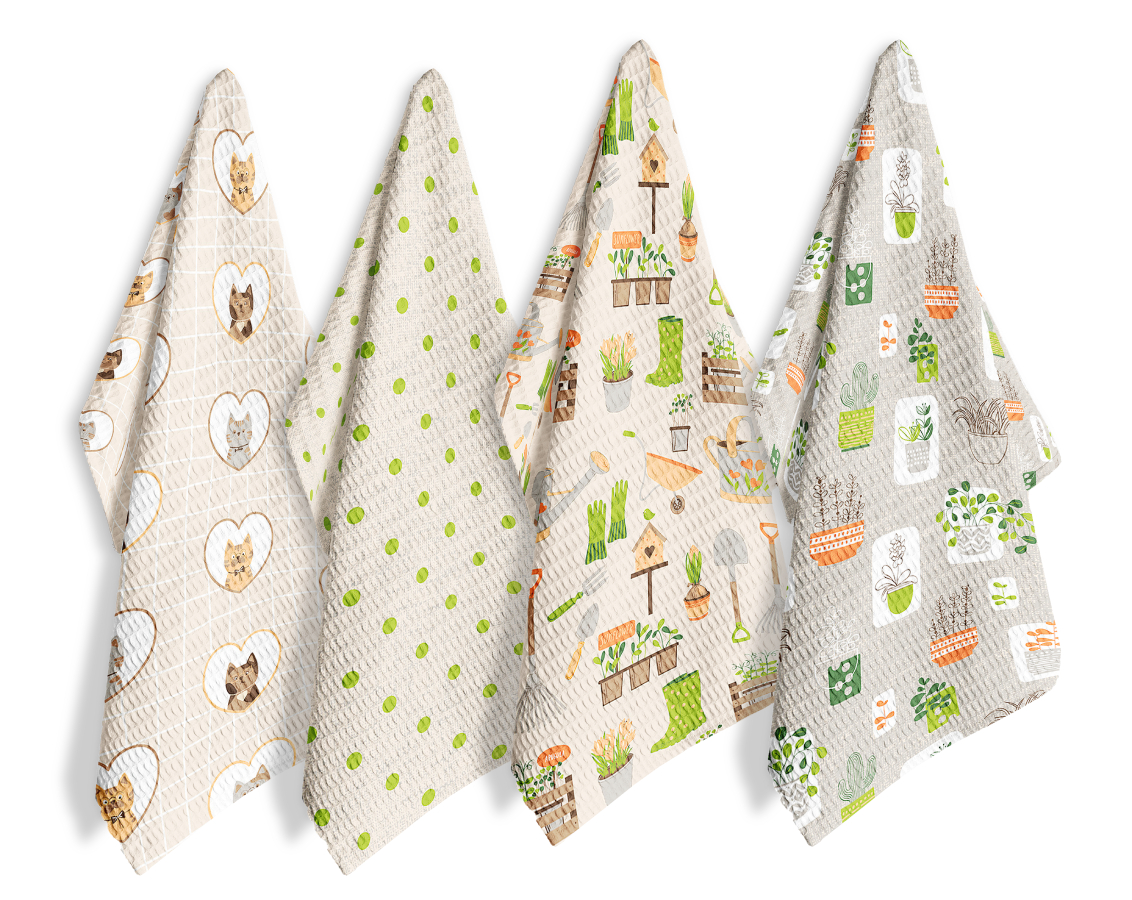 Набор полотенец Biltex вафельных Garden 34х60 4 шт. (2000998979881)