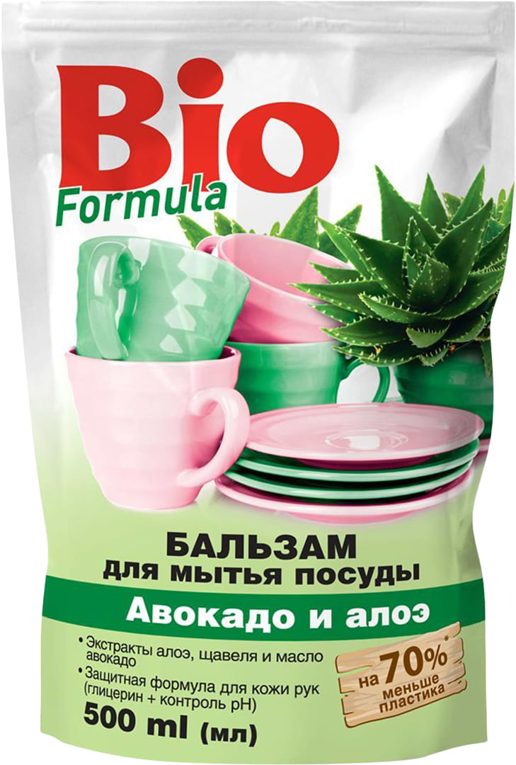 Засіб для ручного миття посуду BIO Formula 500 мл авокадо/алоє (4823015900020)