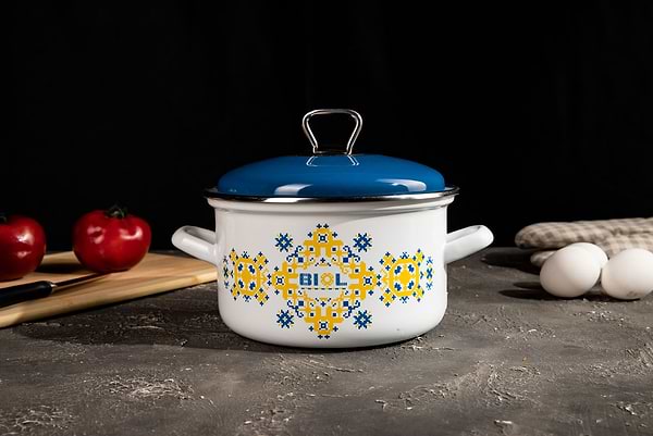 Фото - Каструля Biol CE18V1 2,2 л вишиванка жовто-блакитна
