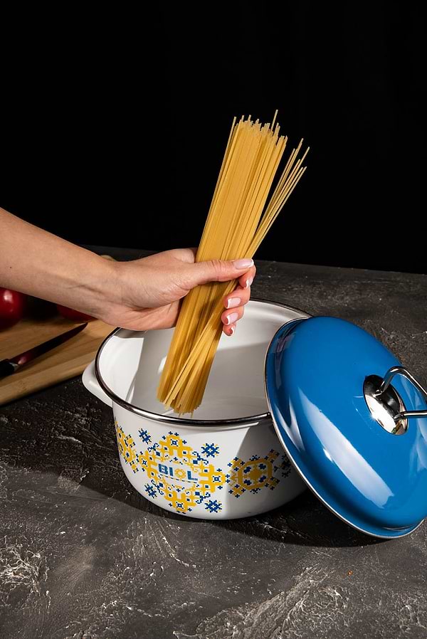 Фото - Каструля Biol CE18V1 2,2 л вишиванка жовто-блакитна