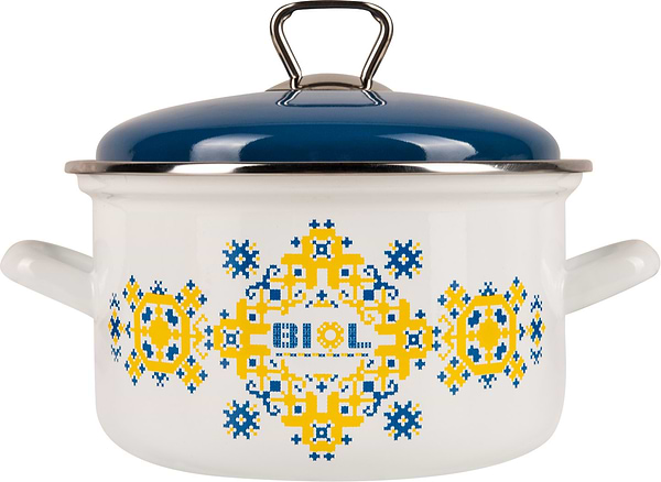 Фото - Каструля Biol CE18V1 2,2 л вишиванка жовто-блакитна