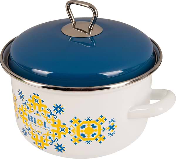 Фото - Каструля Biol CE18V1 2,2 л вишиванка жовто-блакитна