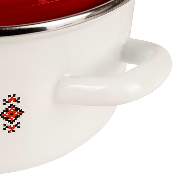 Фото - Кастрюля Biol CE20V2 3,1 л вышиванка красно-черная